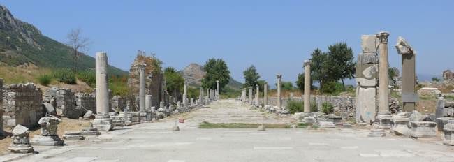 The Arcadian harbour street of Ephesus running towards the vanished port