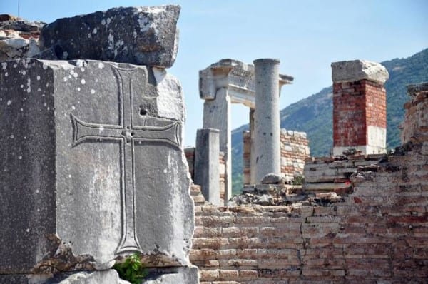 The long ruined nave of the Church of Mary at Ephesus