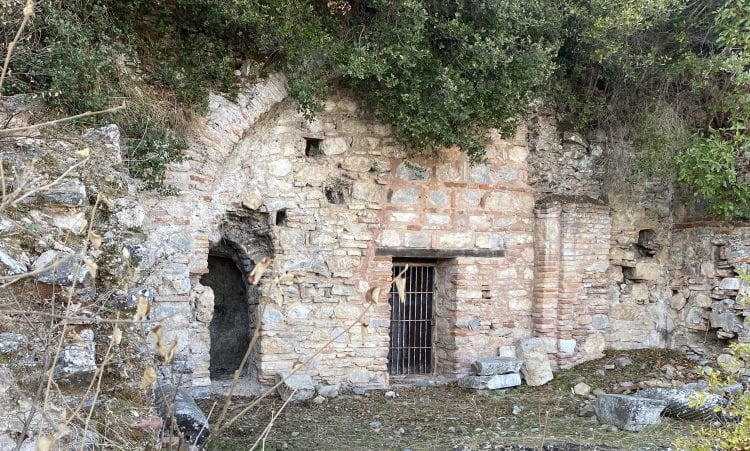 The entrance to the Grotto of St Paul on the slope above Ephesus
