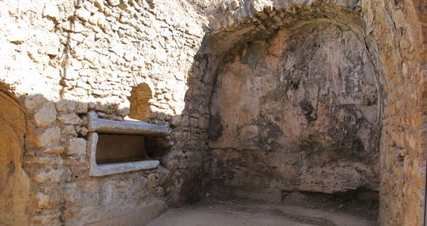 Rock-cut tomb niches in the Cave of the Seven Sleepers necropolis