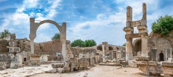 Remains of the Temple of Domitian terrace at Ephesus