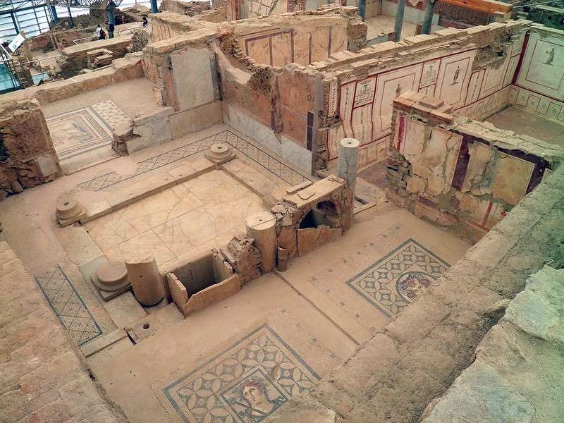 The peristyle courtyards of the Terrace Houses from the walkways