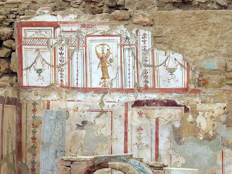 A painted Nike fresco in the Terrace Houses of Ephesus