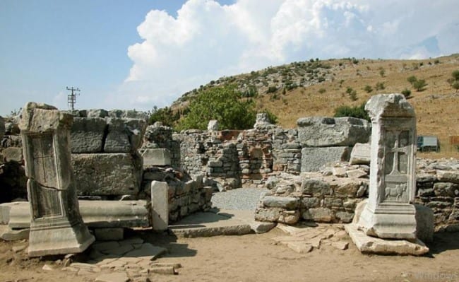 The circular foundation of the so-called Tomb of St Luke at Ephesus