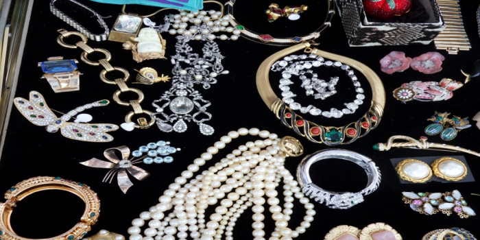 A jewellery display in the bazaar — where money questions become practical